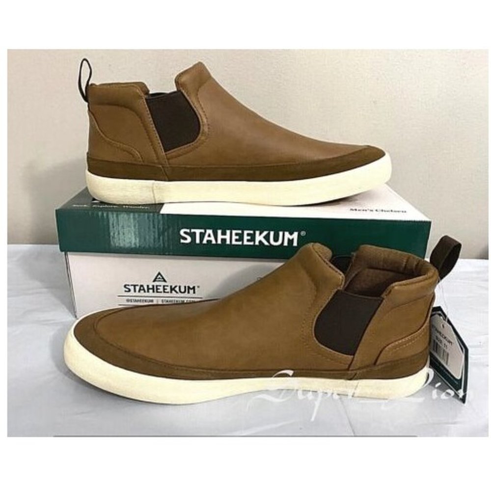 Staheekum Men's Memory Foam Mesh Lining Chelsea Shoes BROWN - Picture 2 of 8